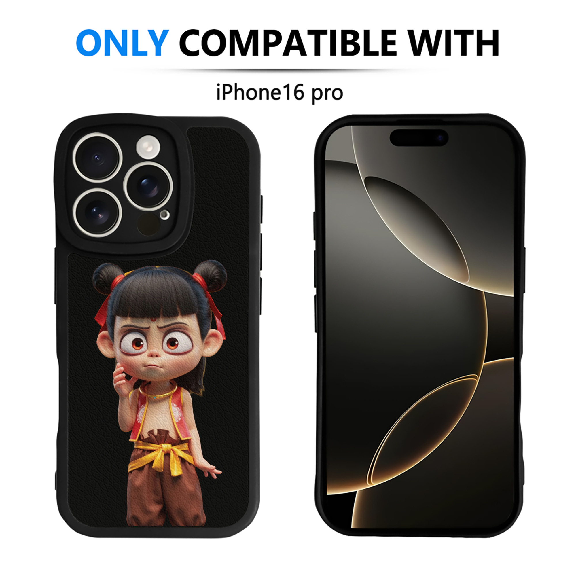 （画像用） Ne Zha 2 ナタ 魔童の大暴れ 【iPhone 16シリーズ対応】シリコンスマホケース（レザー調） 材質：シリコン